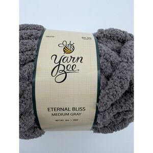 Yarn Bee Eternal Bliss Medium Gray‎ 100% Polyester Jumbo Knitting Crochet Yarn